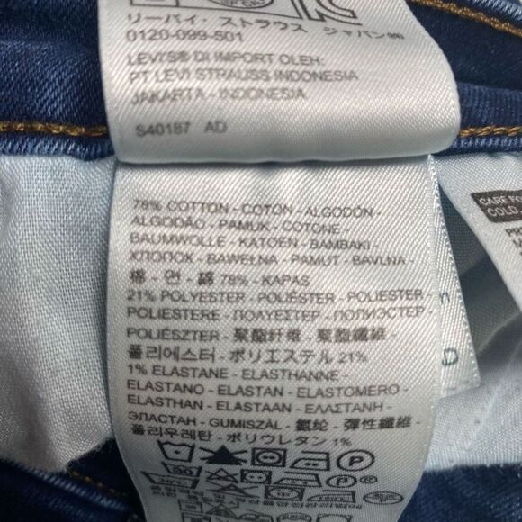 LEVI STRAUSS & CO Women’s Dark Wash Mid Rise Skinny‎ Jeans Size 18 Inseam 30” - Picture 6 of 9
